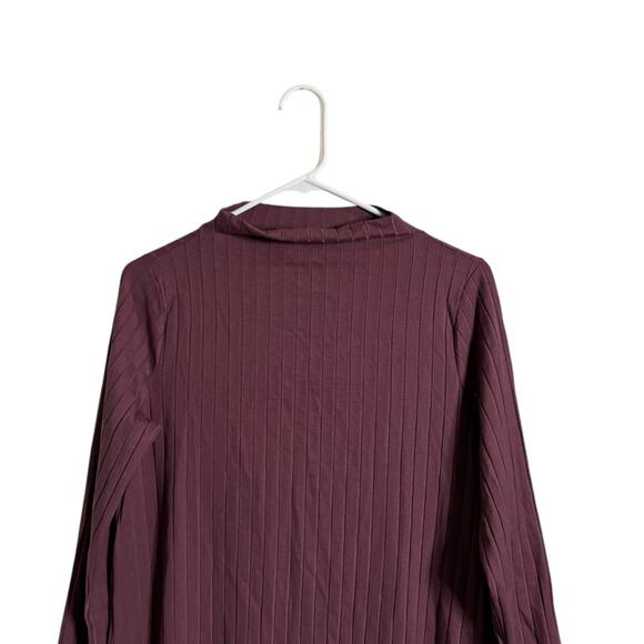 Eileen Fisher Funnel Neck 3/4 Ribbed Mini Dress XS - Picture 2 of 10